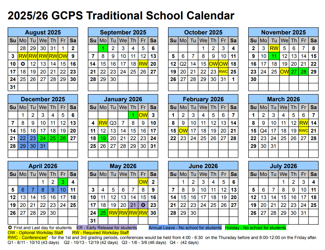Granville County Public Schools Calendars